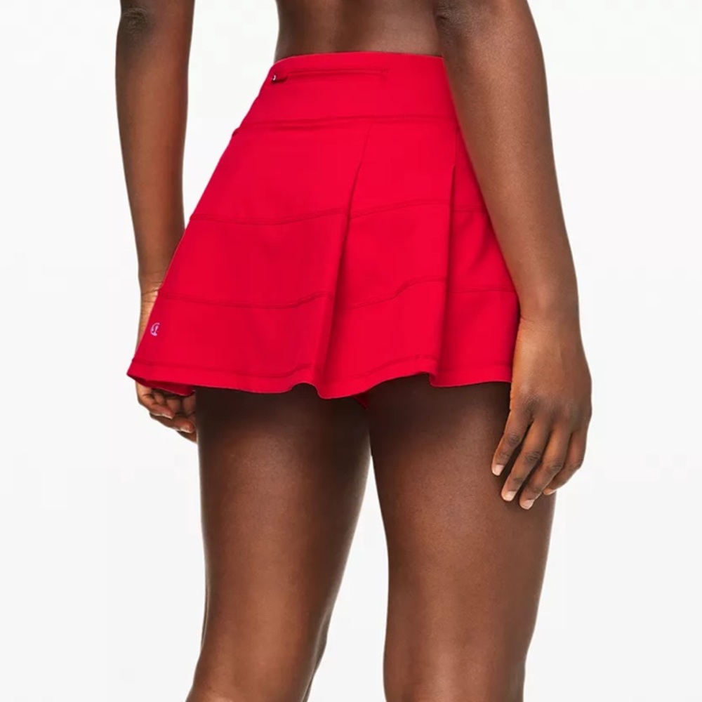 Red Lululemon Pace Rival Skirt
